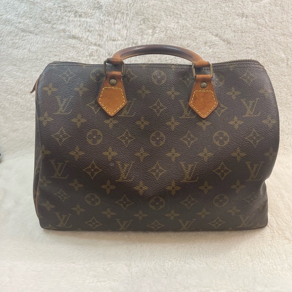 Louis Vuitton Speedy 30 Monogram Canvas Vintage Handbag Made in USA - Picture 2 of 16